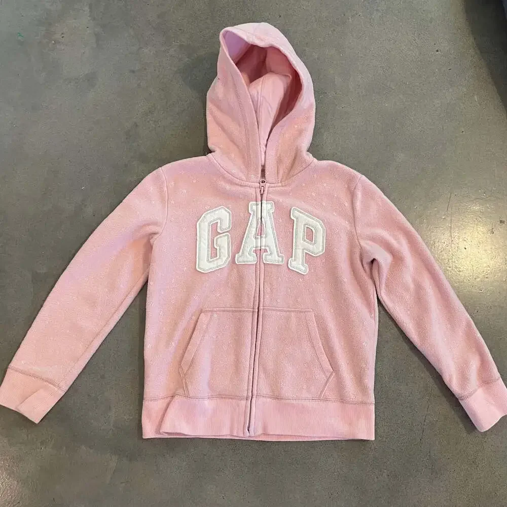 Gap kids pink full zip sweater hoodie jacket girls size 10